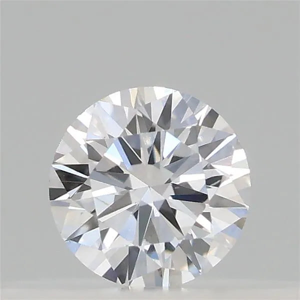A single round lab-grown diamond displayed against a grey background, showcasing its clear clarity and polished surface.