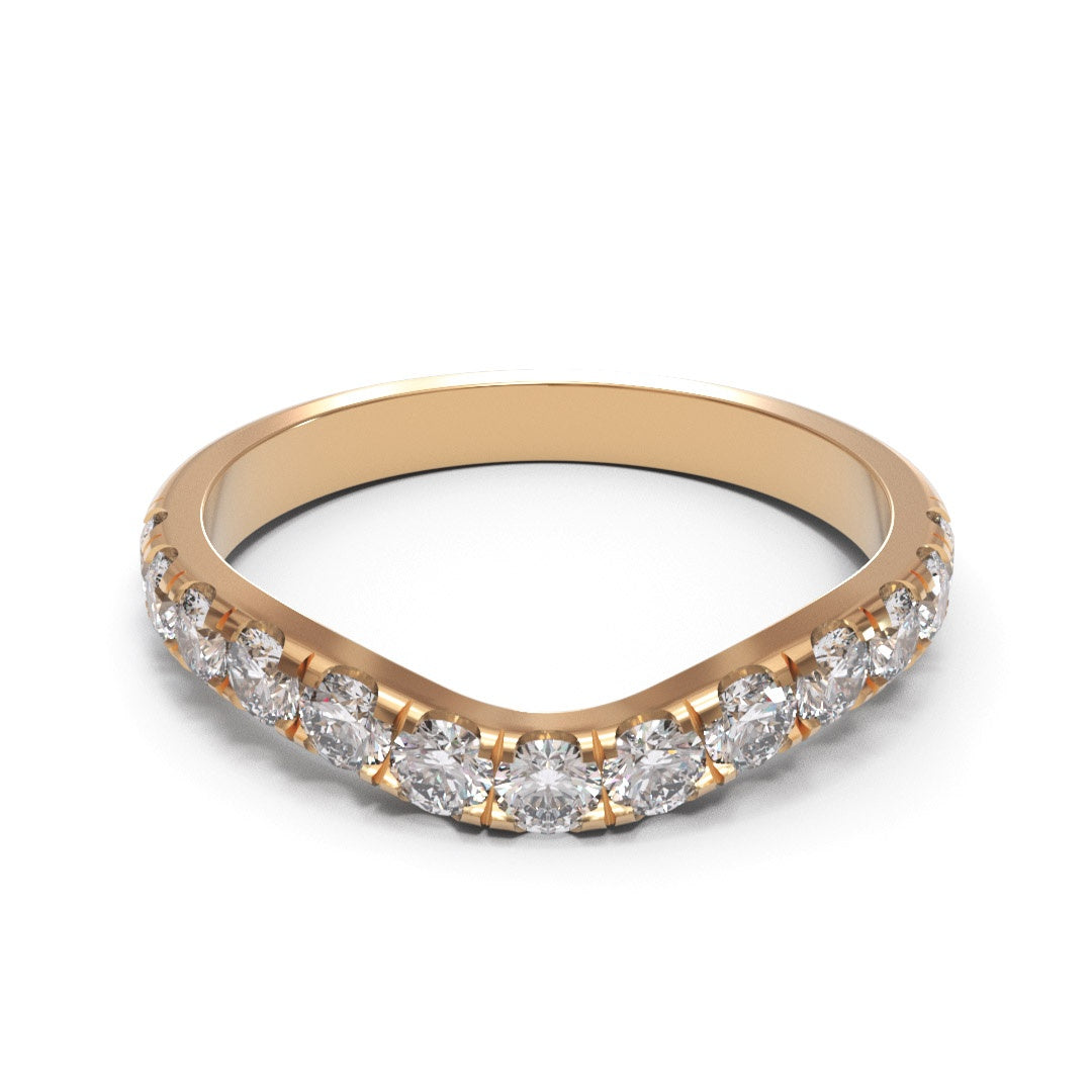 Curved Eternity Pave 18K White Gold 2.2mm band.
