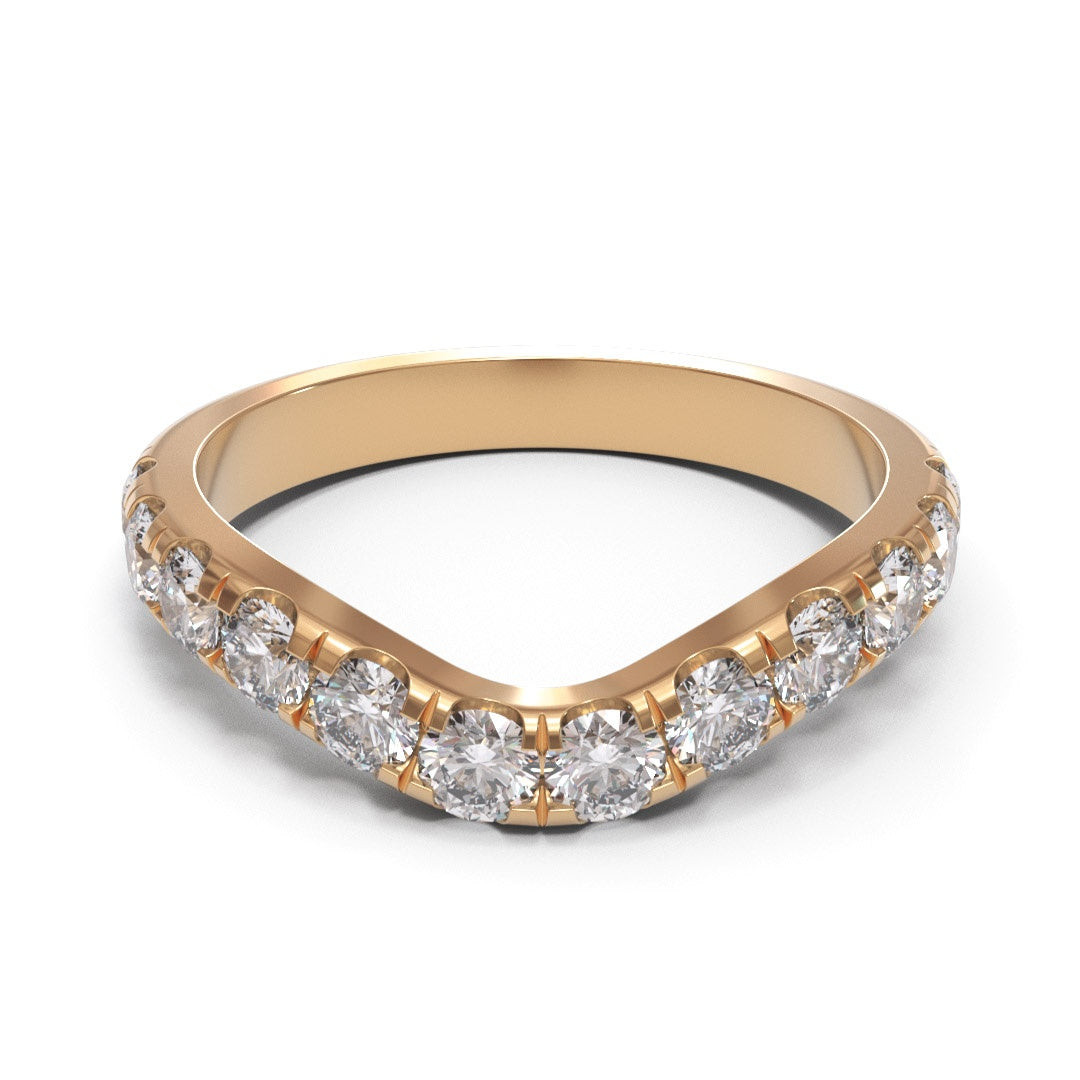Curved Eternity Pave 18K White Gold 2.5mm band.