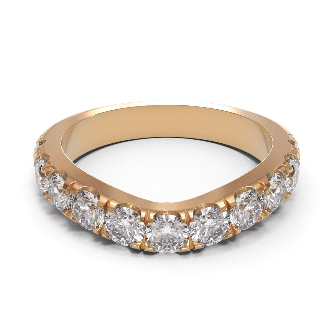 Curved Eternity Pave 18K White Gold 2.9mm band.