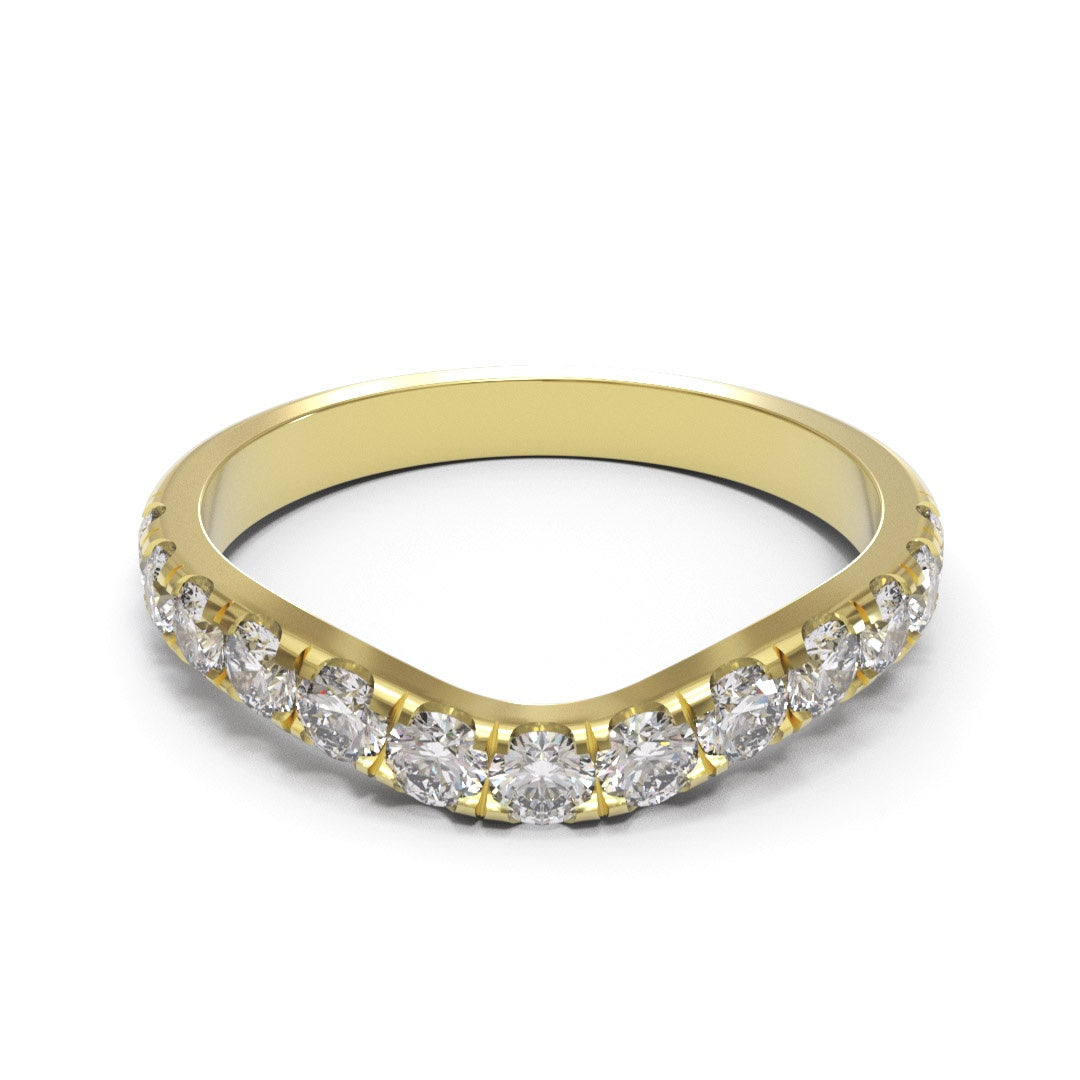 Curved Eternity Pave 18K White Gold 2.2mm band.