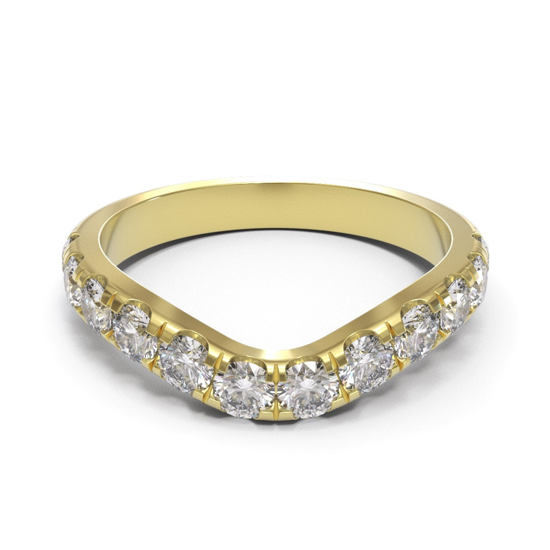 Curved Eternity Pave 18K White Gold 2.5mm band.