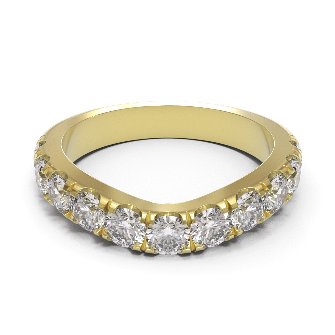 Curved Eternity Pave 18K White Gold 2.9mm band.