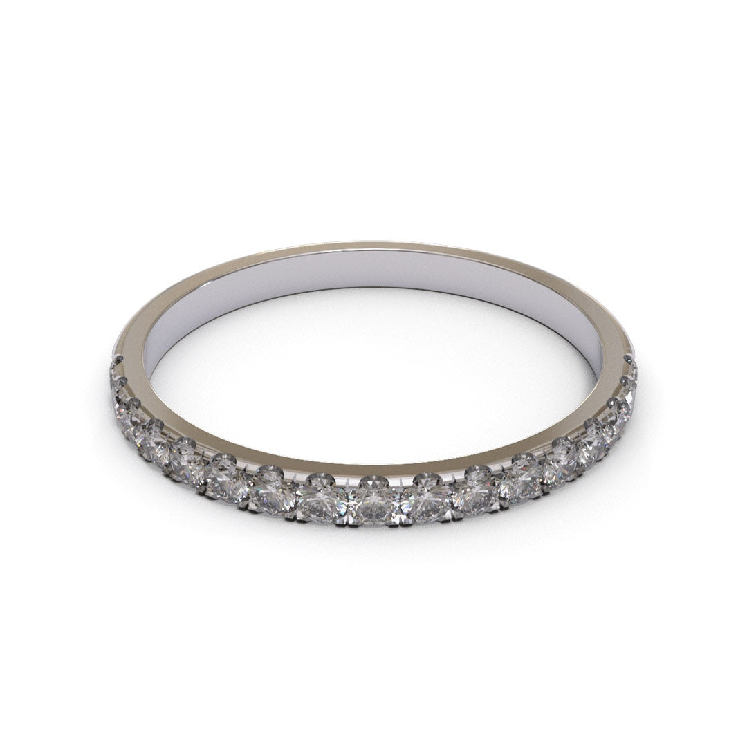 Half Eternity Pave 18K White Gold 1.6mm band