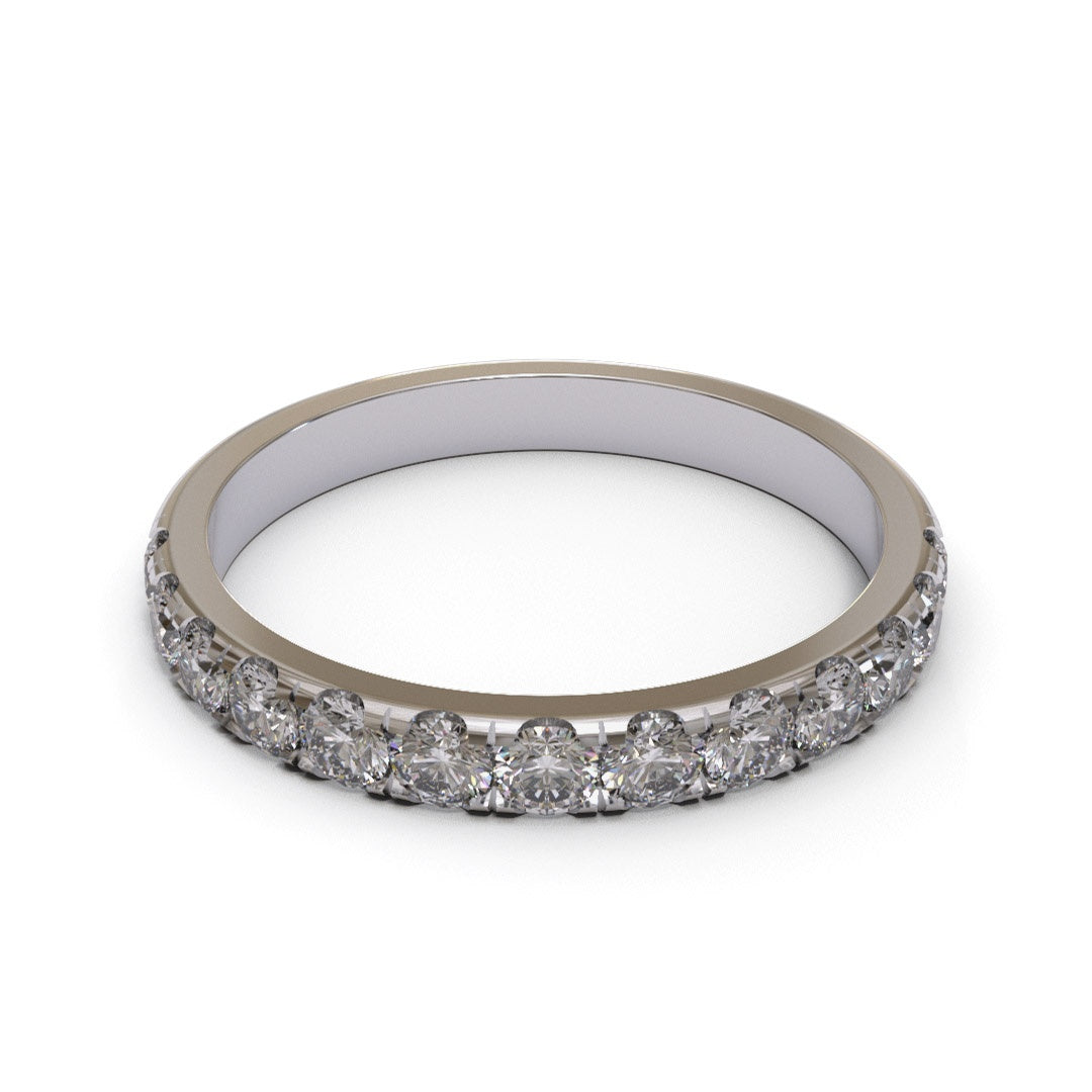 Half Eternity Pave 18K White Gold 2.2mm band