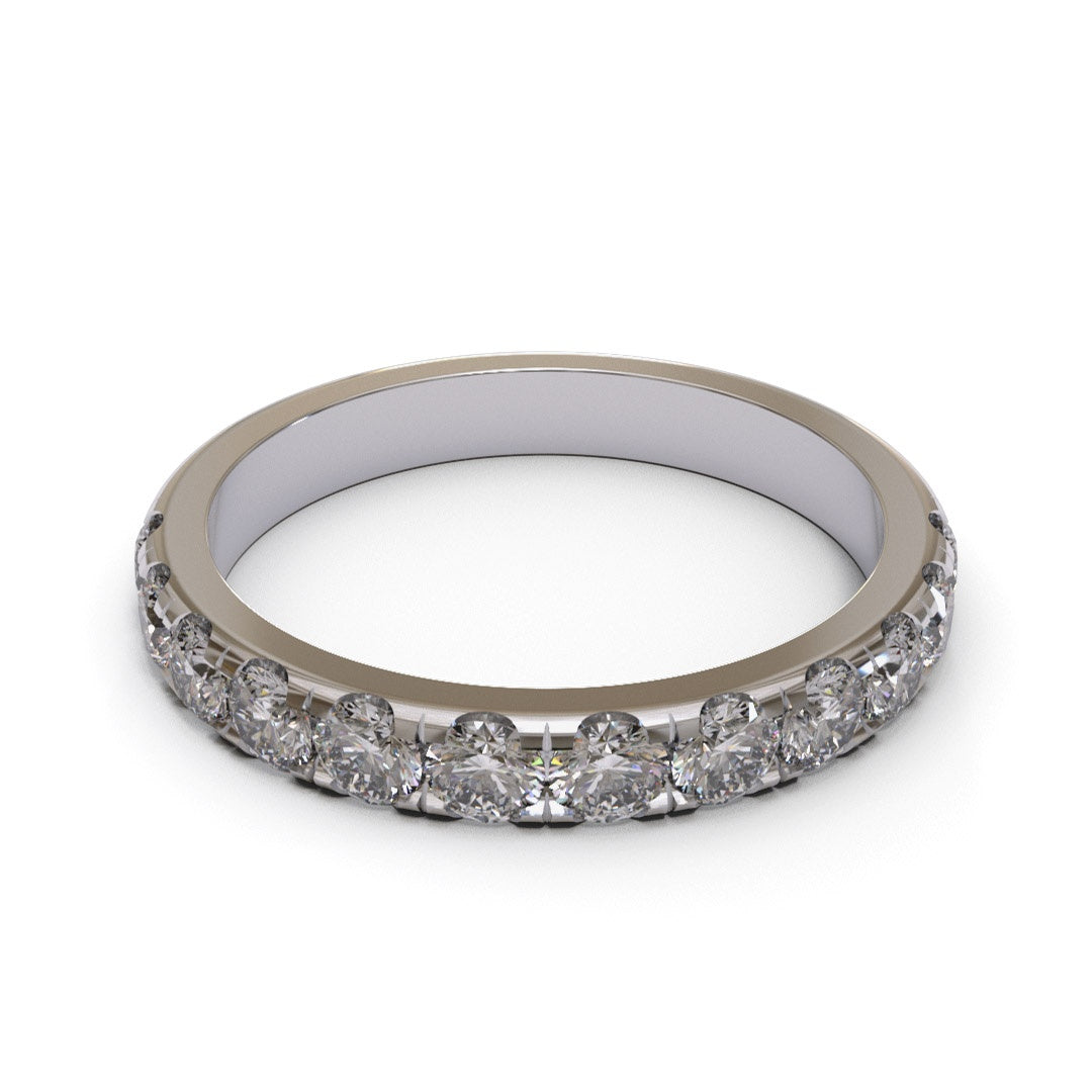Half Eternity Pave 18K White Gold 2.5mm band