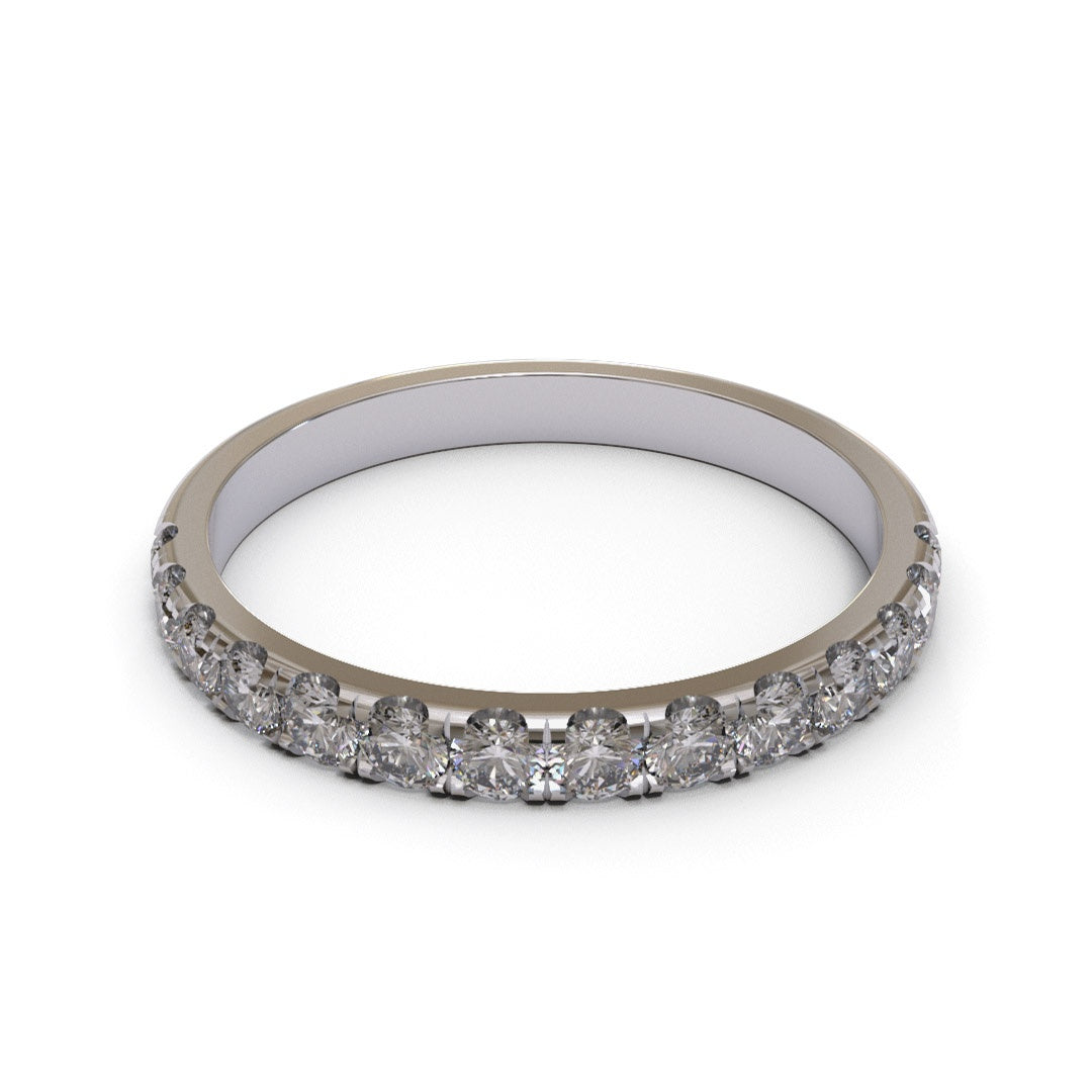 Half Eternity Pave 18K White Gold 2mm band