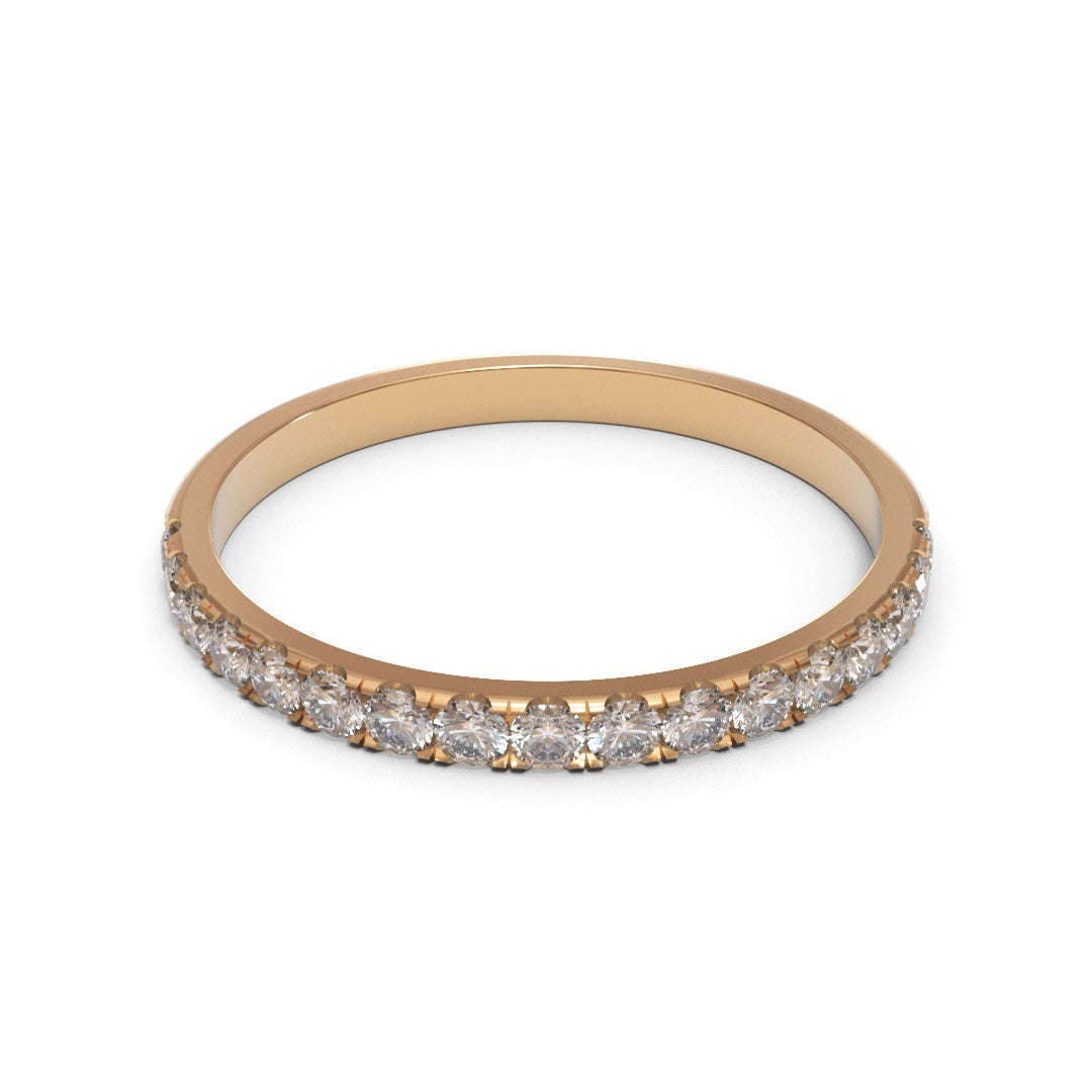 Half Eternity Pave 18K White Gold 1.6mm band