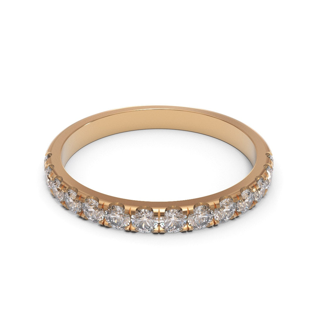 Half Eternity Pave 18K White Gold 2mm band