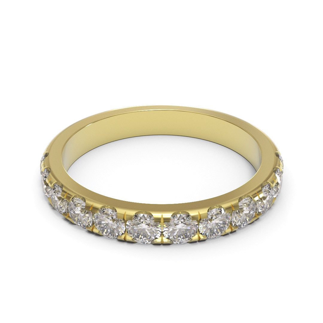 Half Eternity Pave 18K White Gold 2.5mm band
