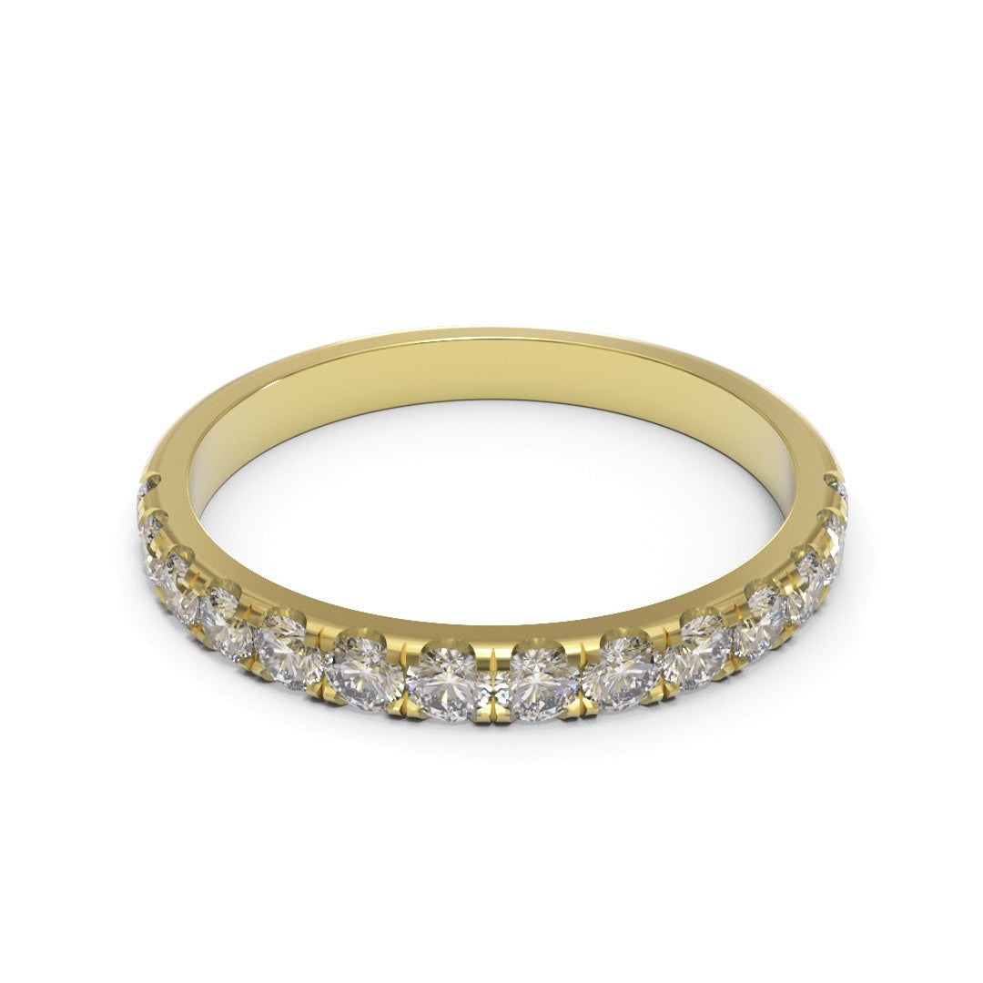 Half Eternity Pave 18K White Gold 2mm band