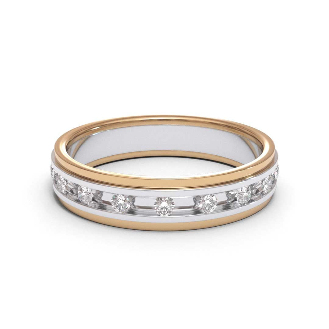 Men's Spaced Eternity 18K White Gold 4mm band