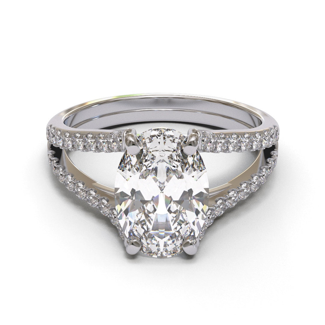 Oval Split Shank Pave 2.6mm band