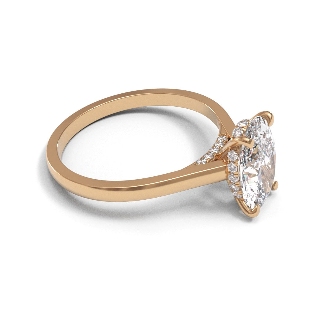 Oval Diamond Bridge Cathedral 1.6mm band