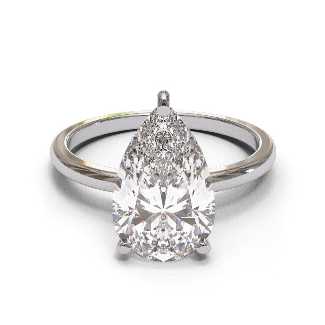 Pear Dome Solitaire 1.6mm band