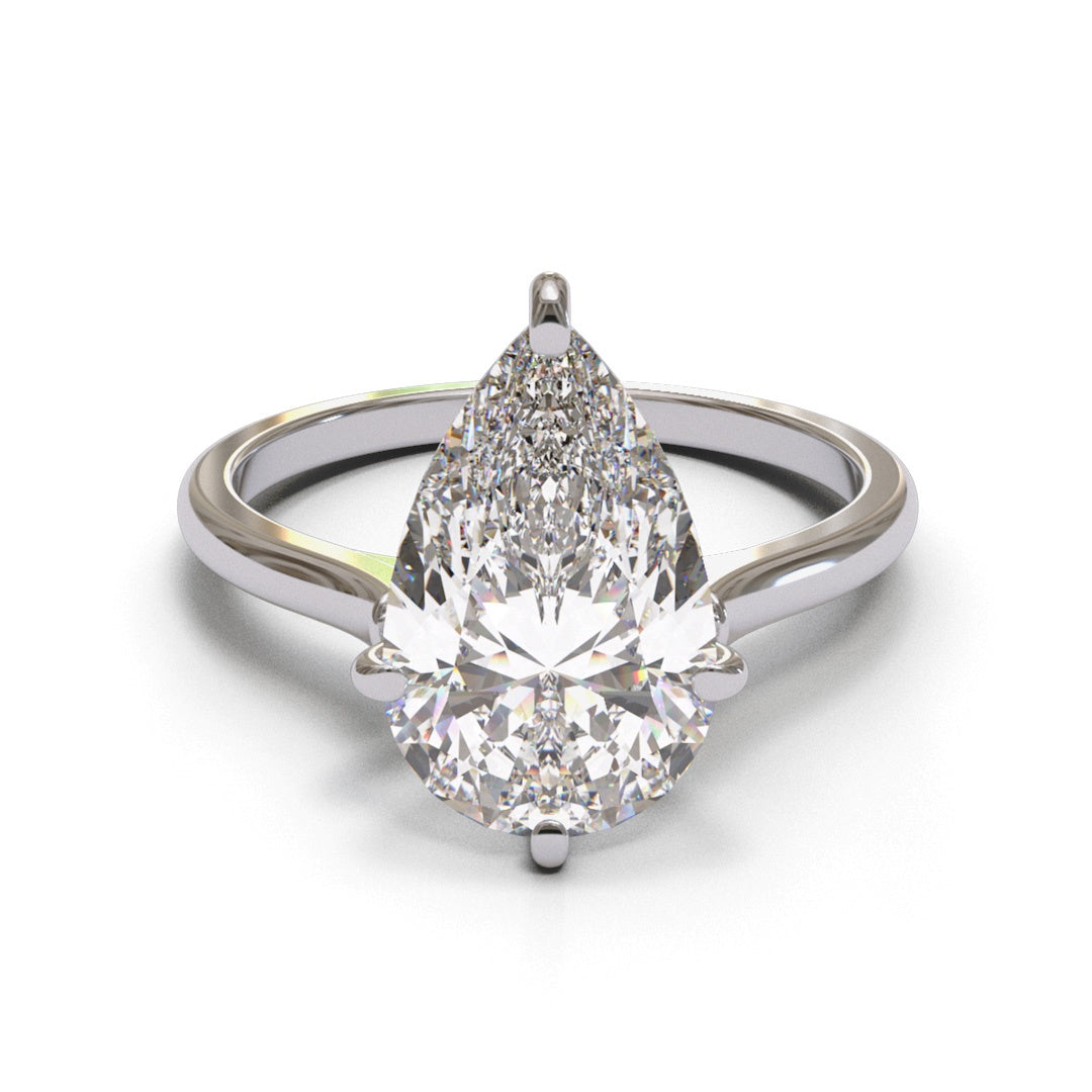 Pear Halo Pave 2mm band