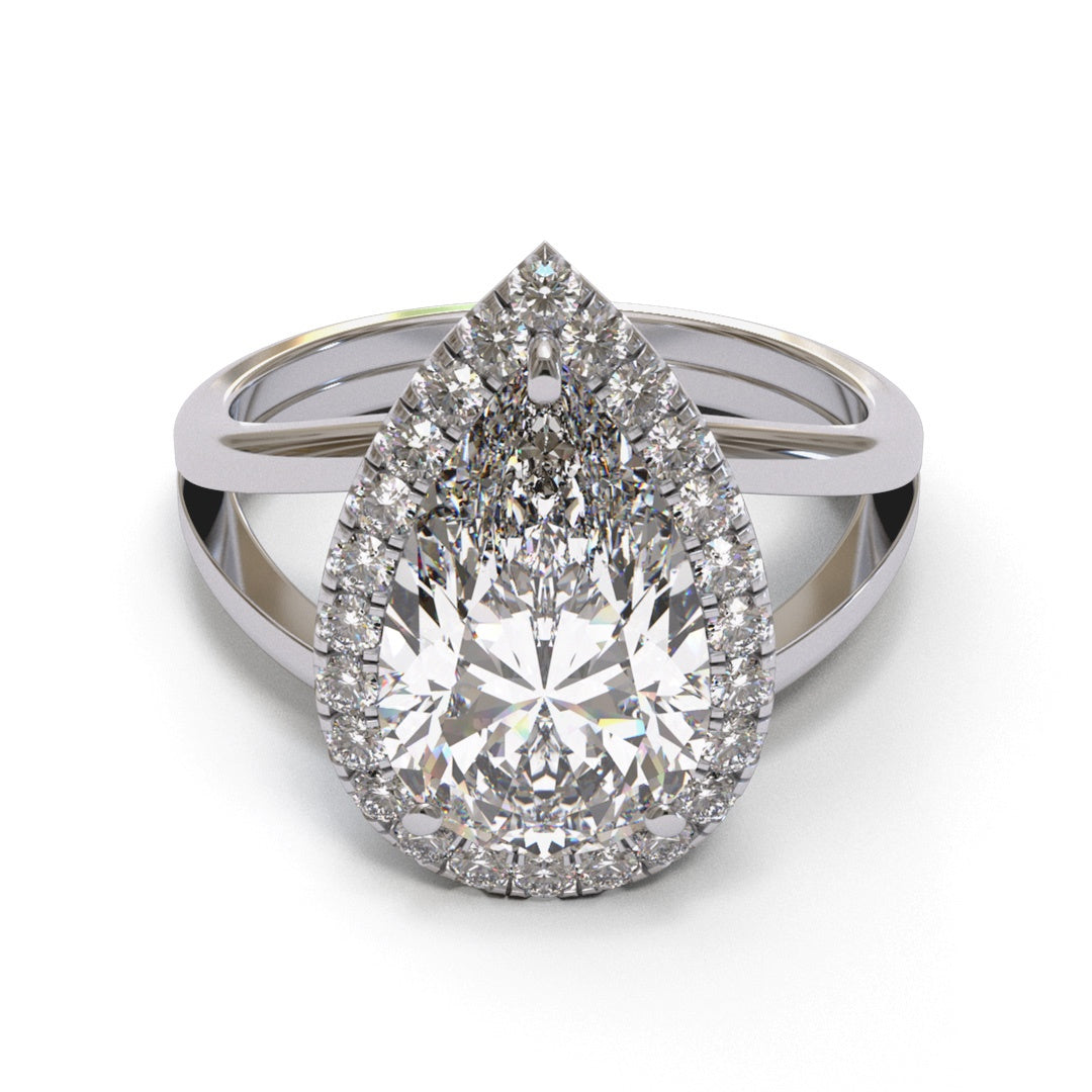 Pear Split Shank Halo 3mm band (setting only)