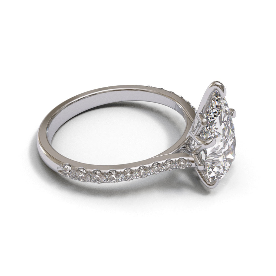 Tulip Tapered Cathedral Pave 1.6-2.6mm band (setting only)