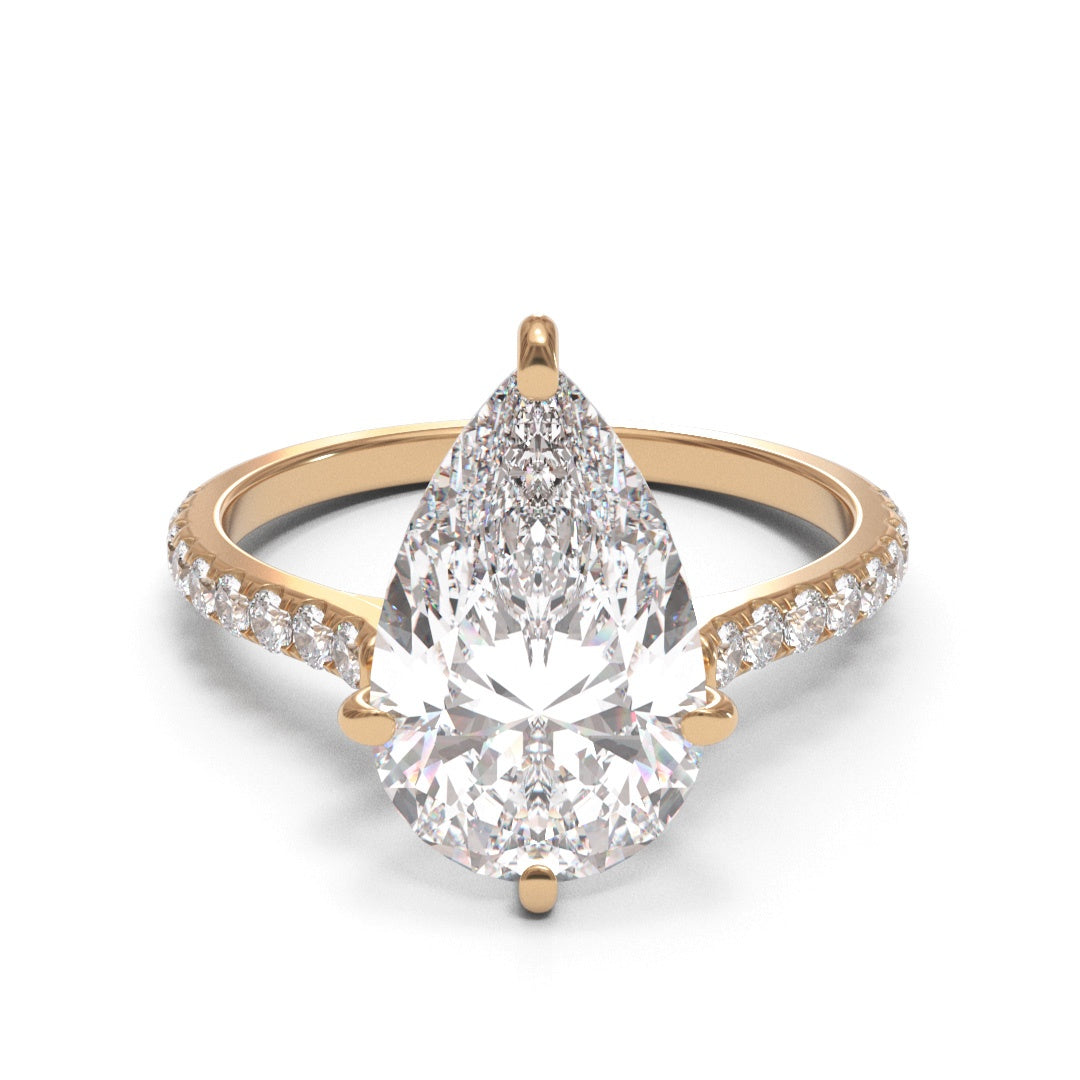 Pear Dome Solitaire 1.6mm band