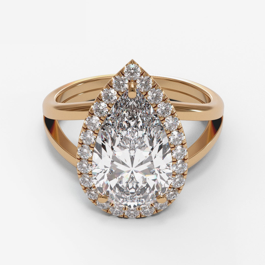 Pear Split Shank Halo 3mm band (setting only)