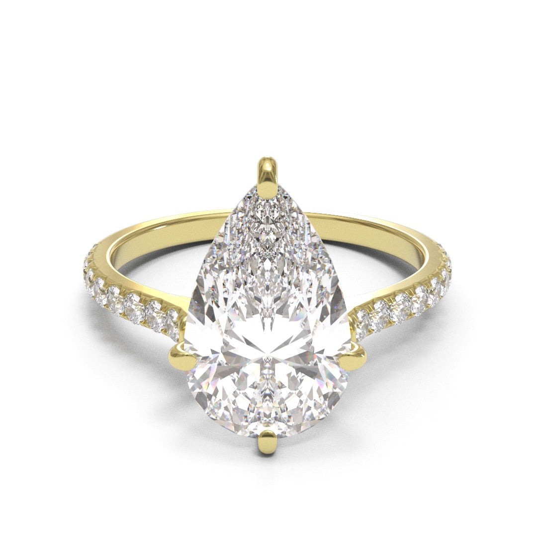 Pear Halo Pave 2mm band