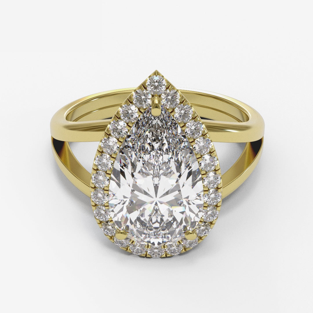 Pear Split Shank Halo 3mm band (setting only)