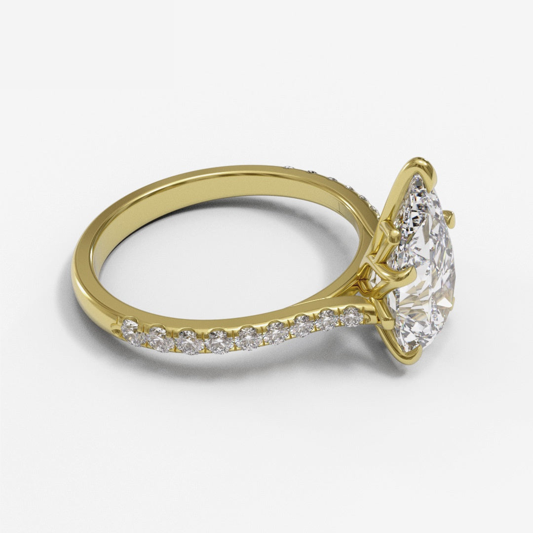 Tulip Tapered Cathedral Pave 1.6-2.6mm band (setting only)