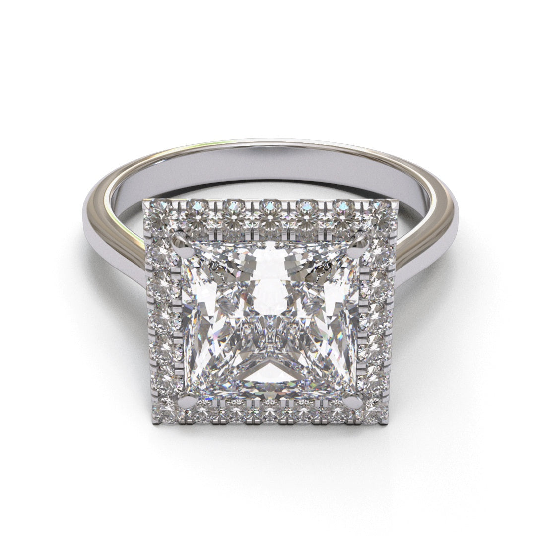 Princess Tapered Cathedral Halo 1.3-2.2mm band (setting only)