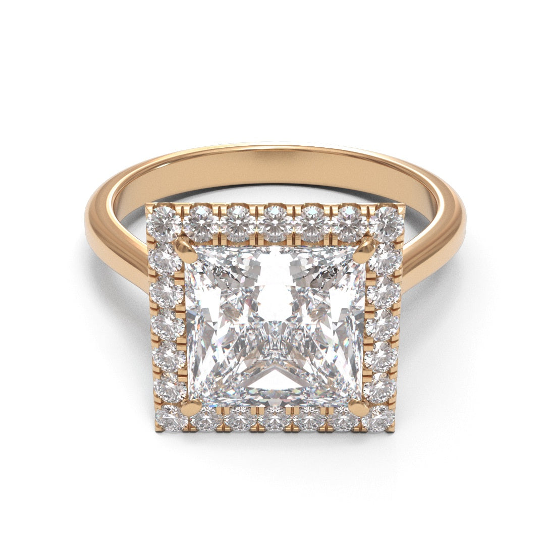 Princess Tapered Cathedral Halo 1.3-2.2mm band (setting only)