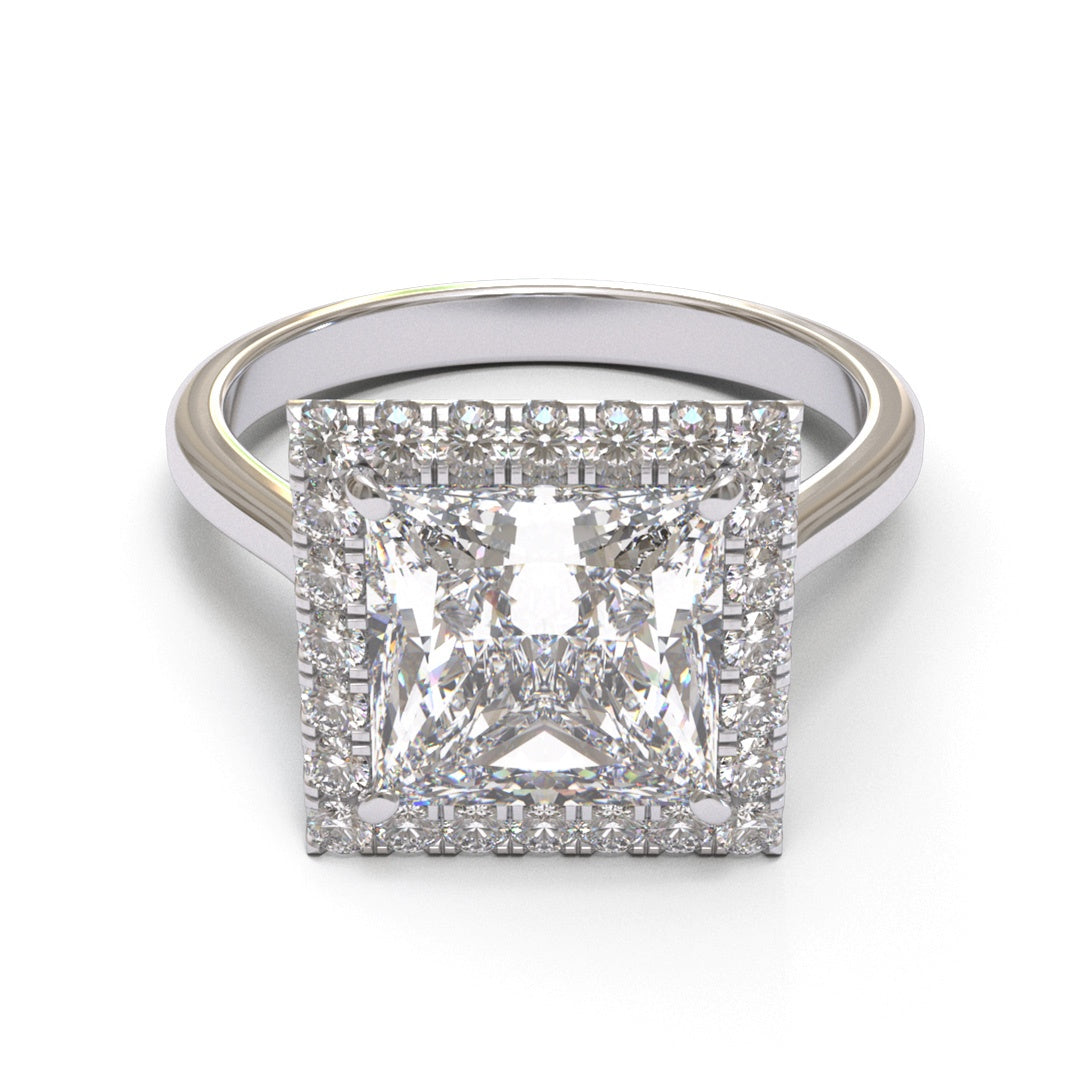 Princess Tapered Cathedral Halo 1.3-2.2mm band (setting only)