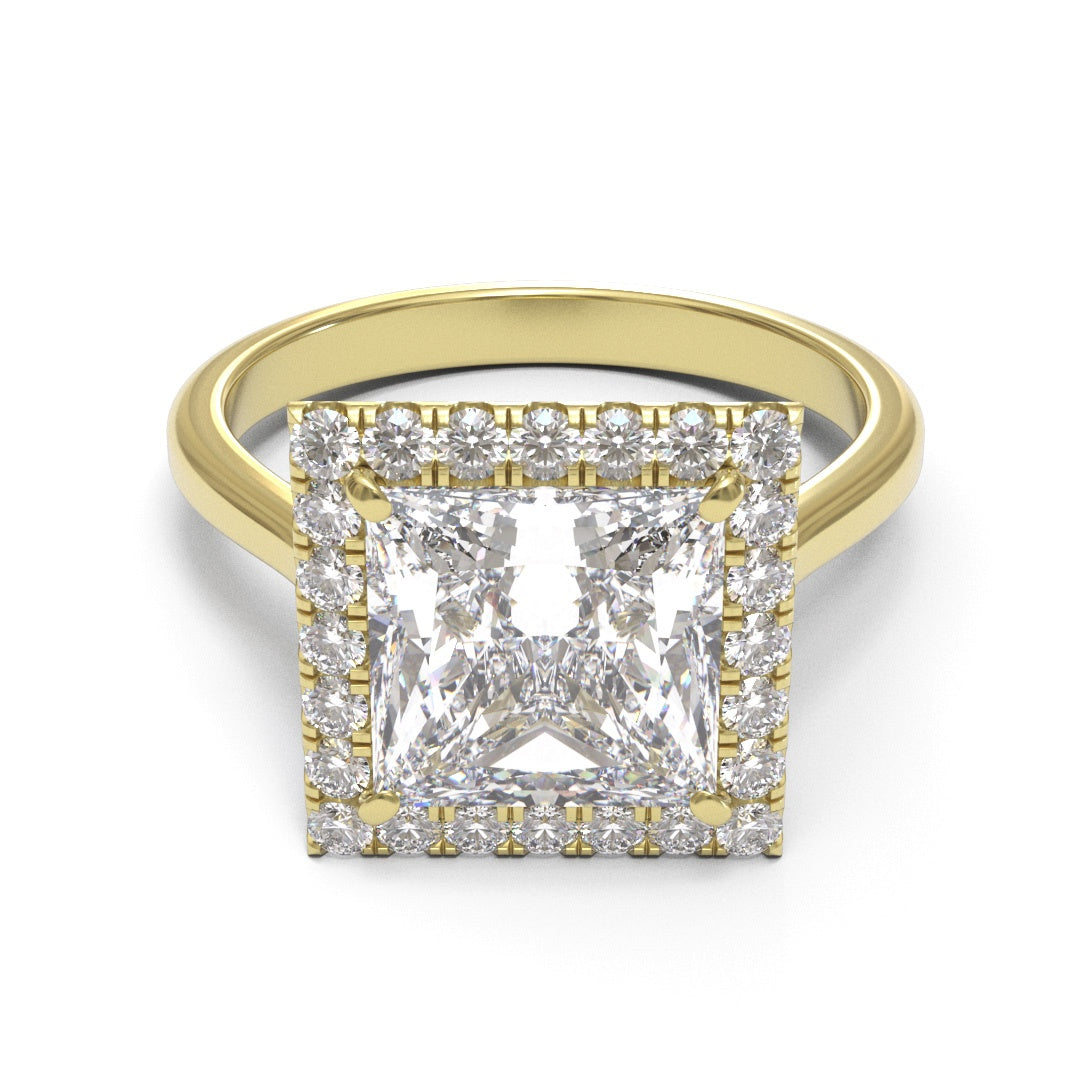 Princess Tapered Cathedral Halo 1.3-2.2mm band (setting only)