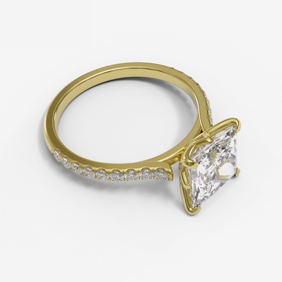 Princess Tulip Open Cathedral Pave 1.6mm band (setting only)