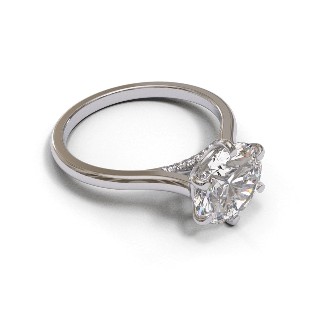 Oval Diamond Bridge Cathedral 2mm band