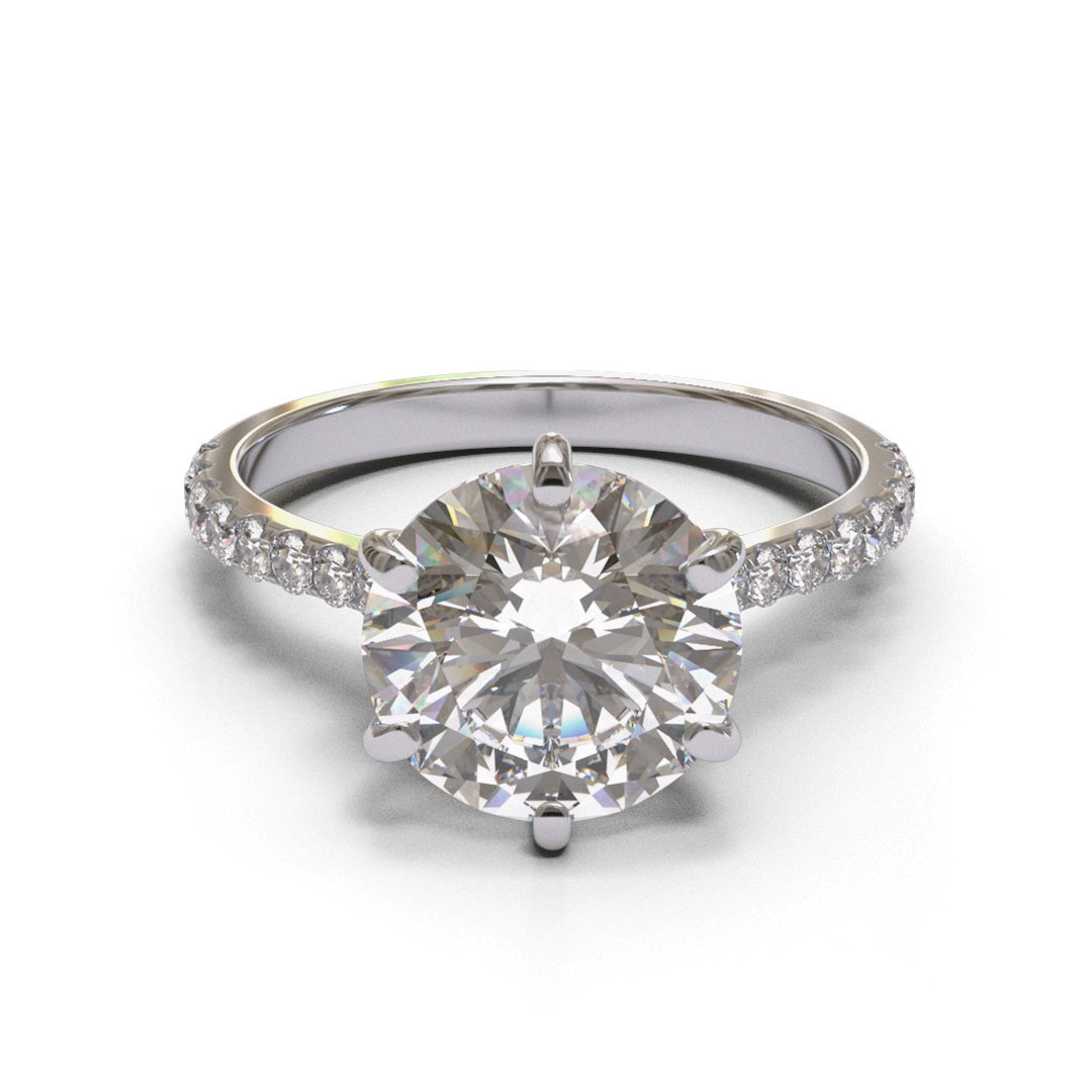 Round Tapered Cathedral Pave 1.3-2.2mm band (setting only)