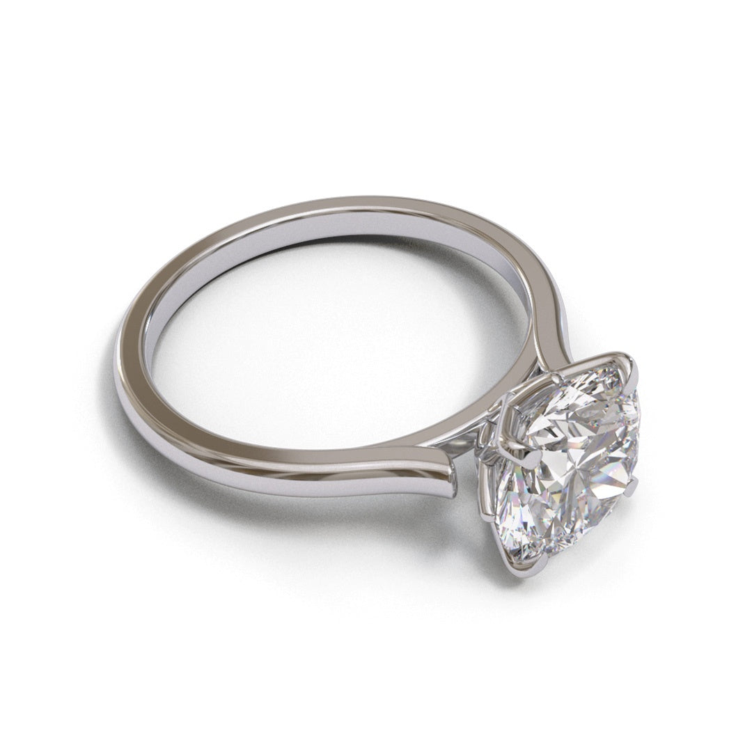 Oval Dome Hidden Halo 1.6mm band