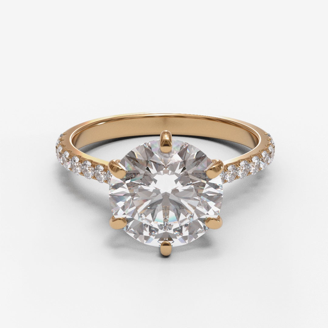 Round Tapered Cathedral Pave 1.3-2.2mm band (setting only)