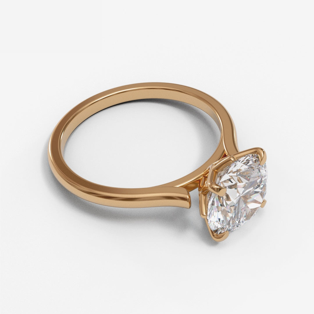Round Tulip Open Cathedral 1.6mm band (setting only)