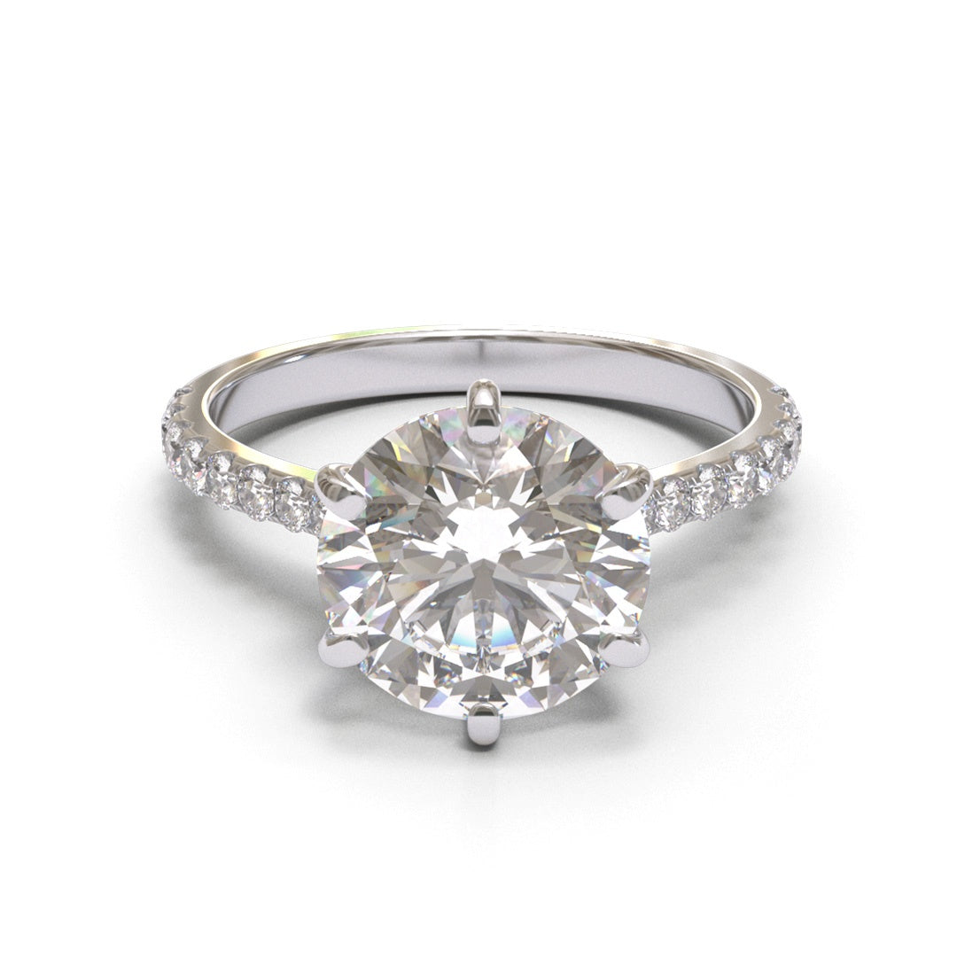 Round Tapered Cathedral Pave 1.3-2.2mm band (setting only)