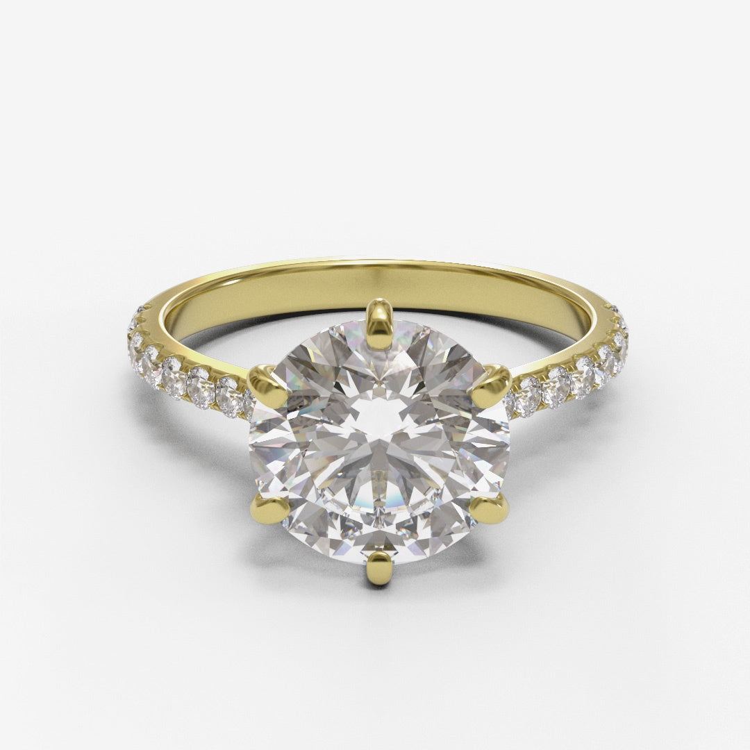 Round Tapered Cathedral Pave 1.3-2.2mm band (setting only)