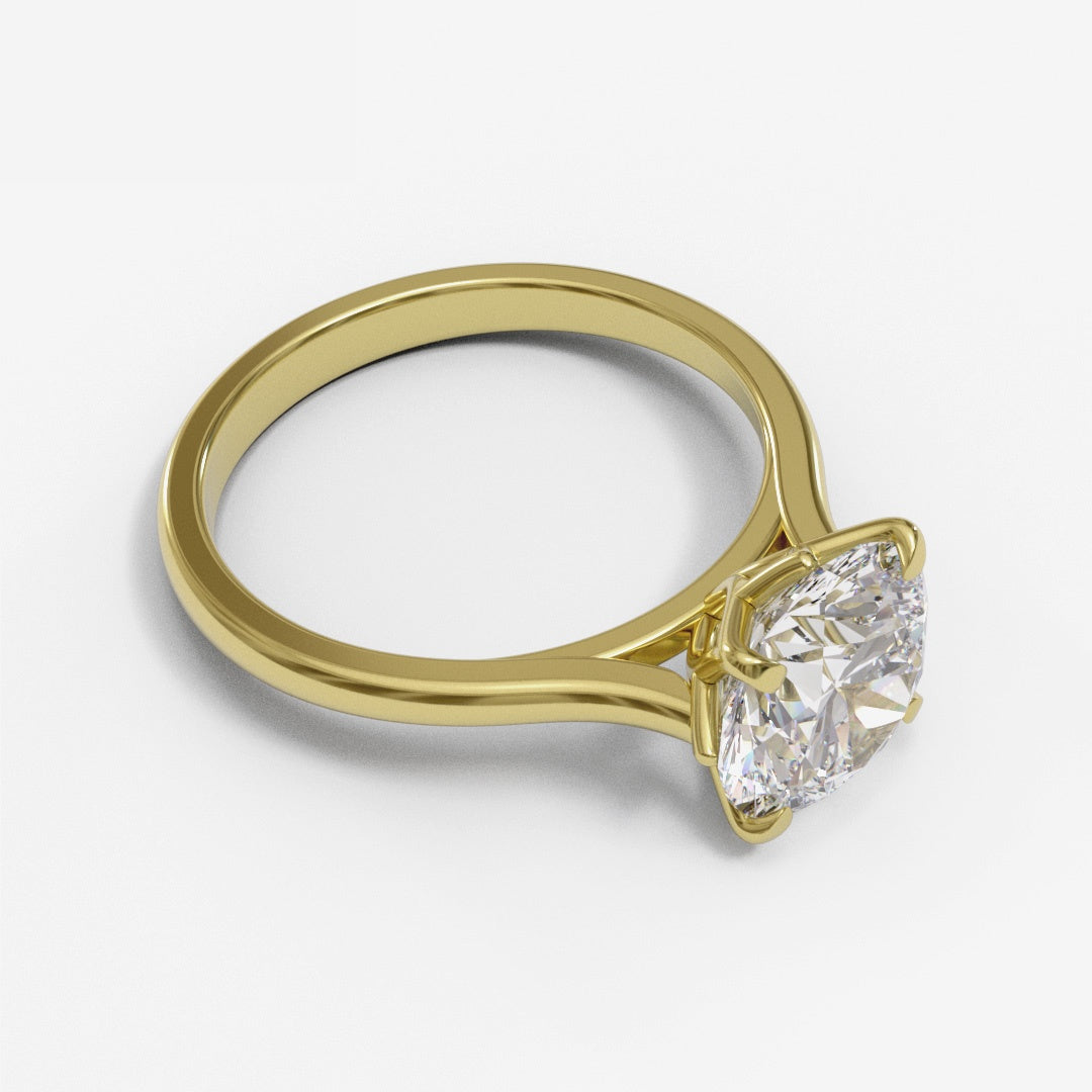 Round Tulip Tapered Cathedral 1.3-2.2mm band (setting only)