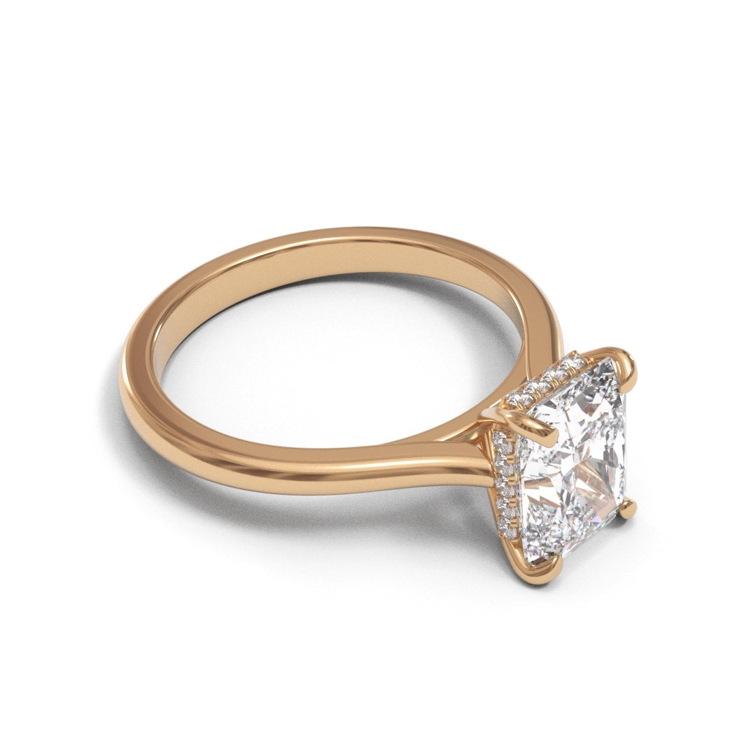 Oval Dome Hidden Halo 1.6mm band
