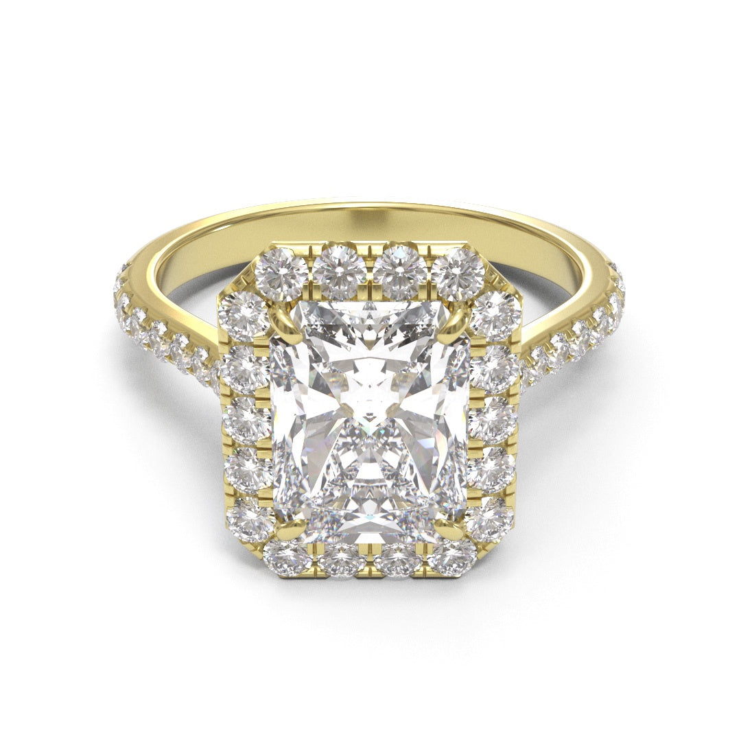 Radiant Open Cathedral Double Claw Pave 1.6mm band