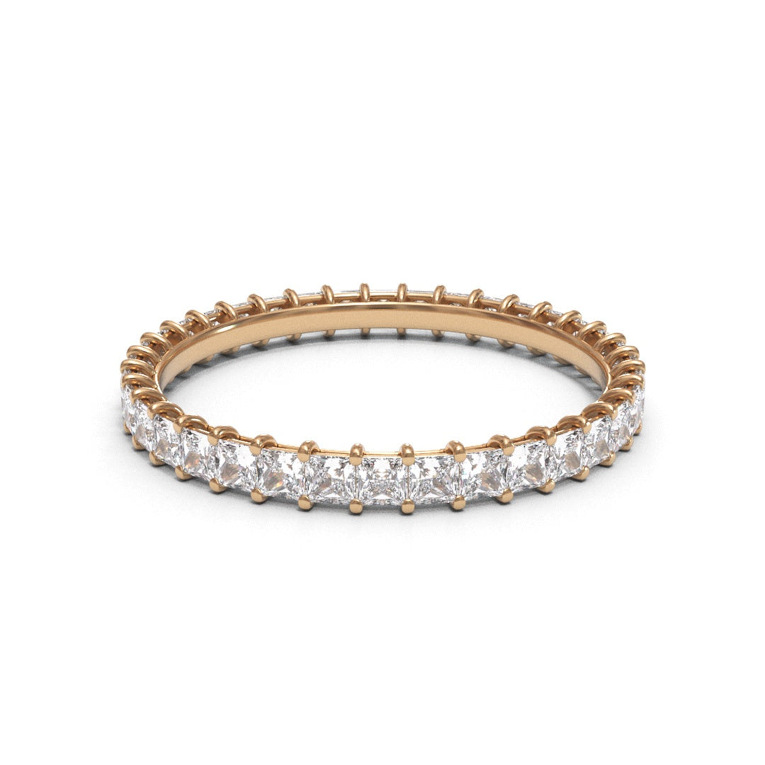 Princess Claw Eternity Full Pave 18K White Gold 2.2mm band