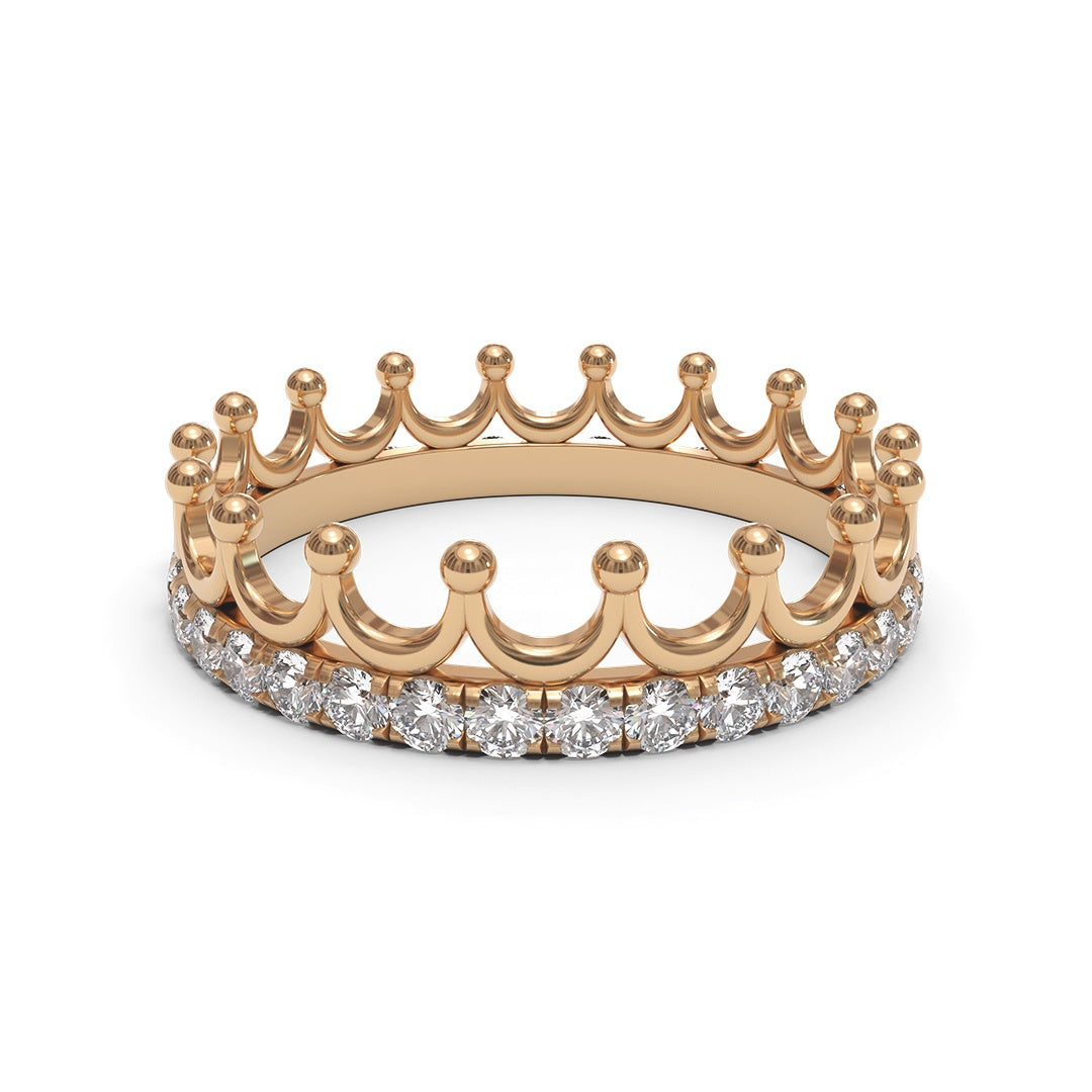 Crown Eternity Full Pave 18K White Gold 4.4mm wide