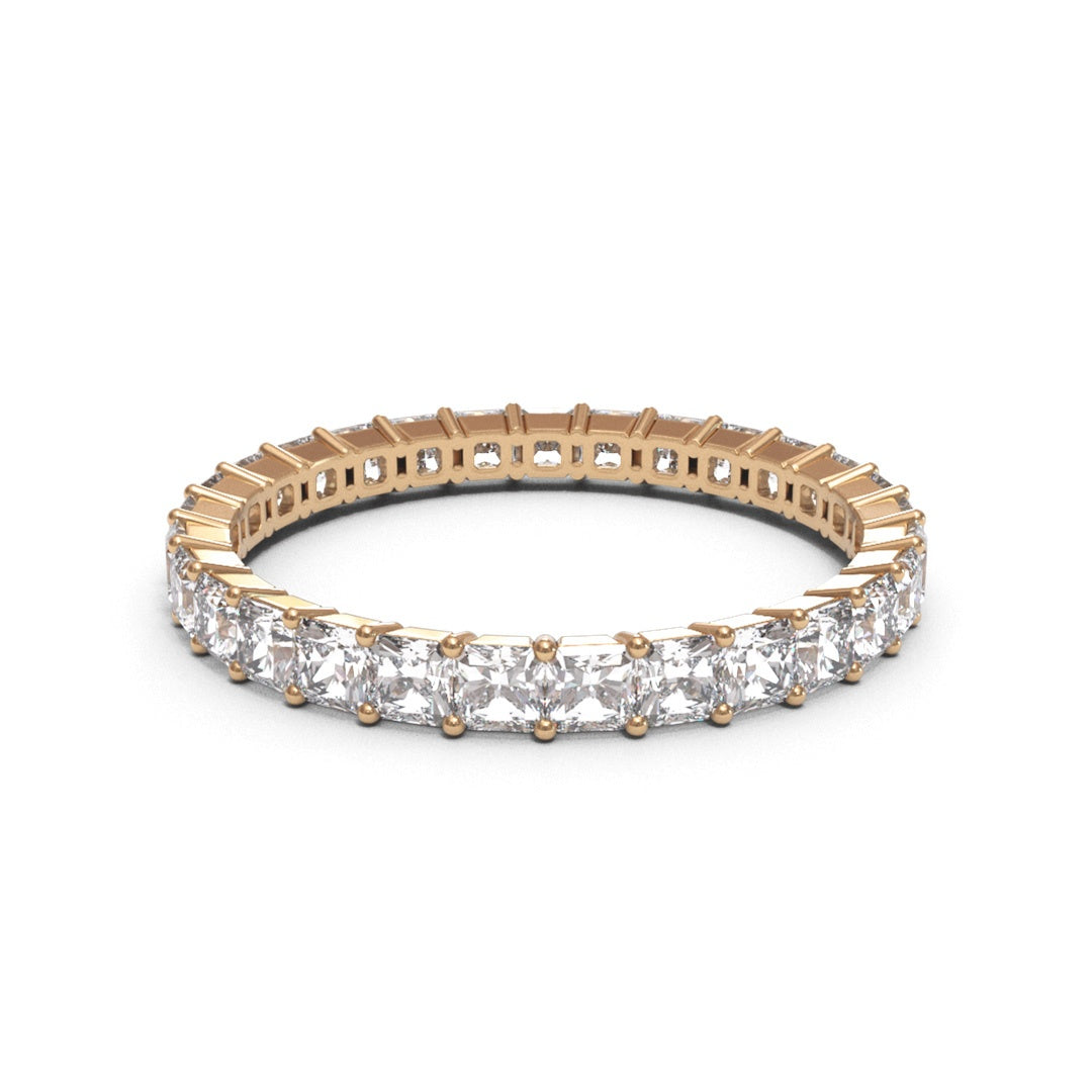 Radiant Basket Eternity Full Pave 18K White Gold 2.2mm band