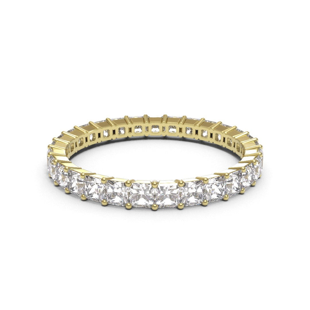 Radiant Basket Eternity Full Pave 18K White Gold 2.2mm band