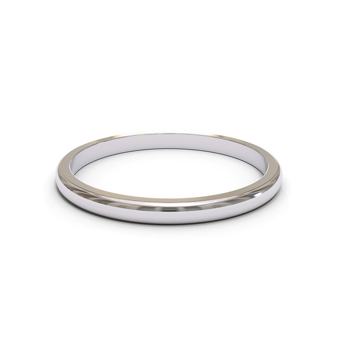 Dome 18K White Gold 2mm band