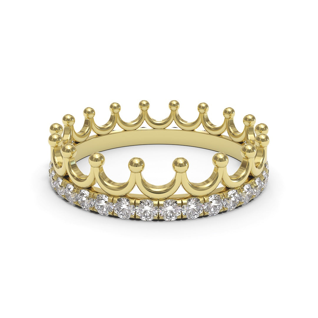 Crown Eternity Full Pave 18K White Gold 4.4mm wide