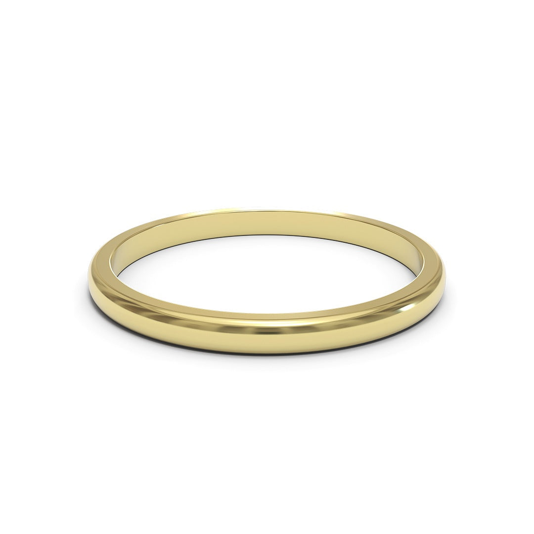 Dome 18K White Gold 2mm band