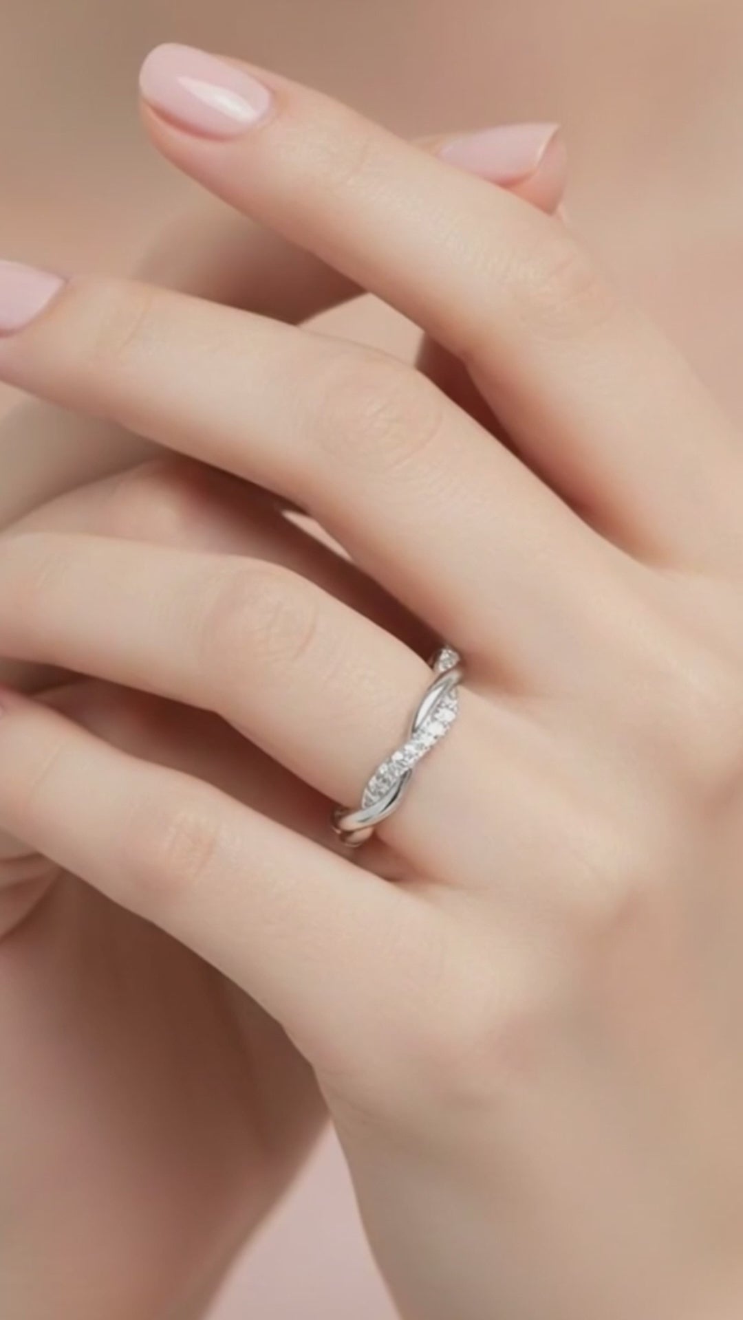 Twisted Eternity Full Pave 18K White Gold 2.5mm band